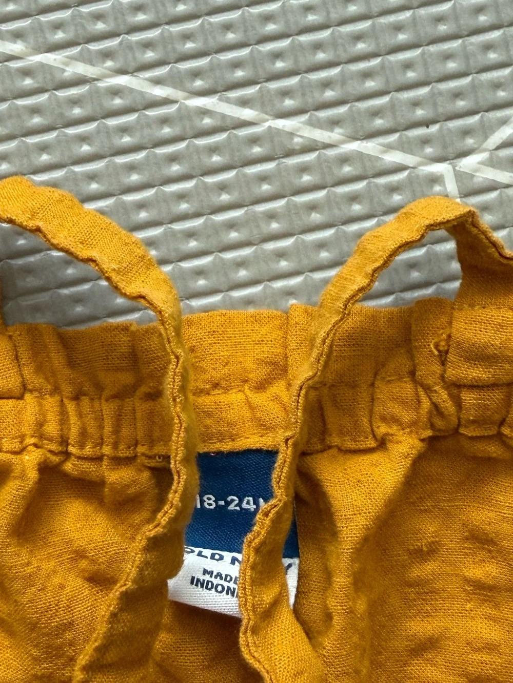 Vintage|Baby girl set,Mustard Yellow button Tank & corduroy pants-lace & floral•